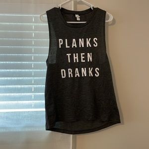 Grey funny workout tank